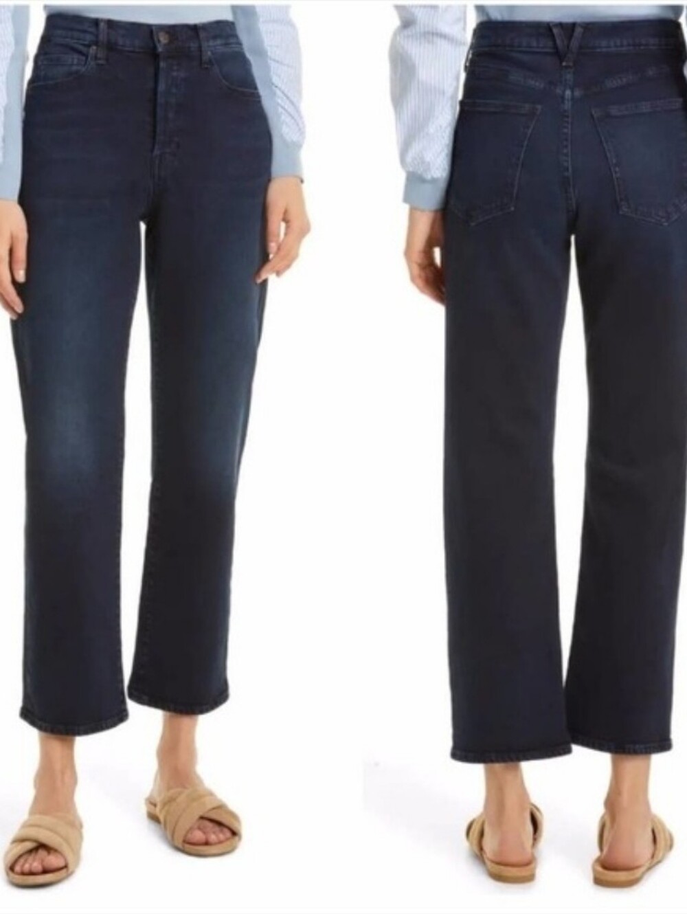 Veronica Beard Blake Classic Straight high rise jeans in dark river wash, 26